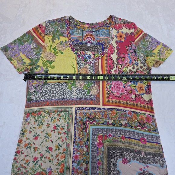 JOHNNY WAS Womens Size L Floral Bamboo Relaxed Fit V-Neck Tunic Soft Boho - Picture 5 of 7